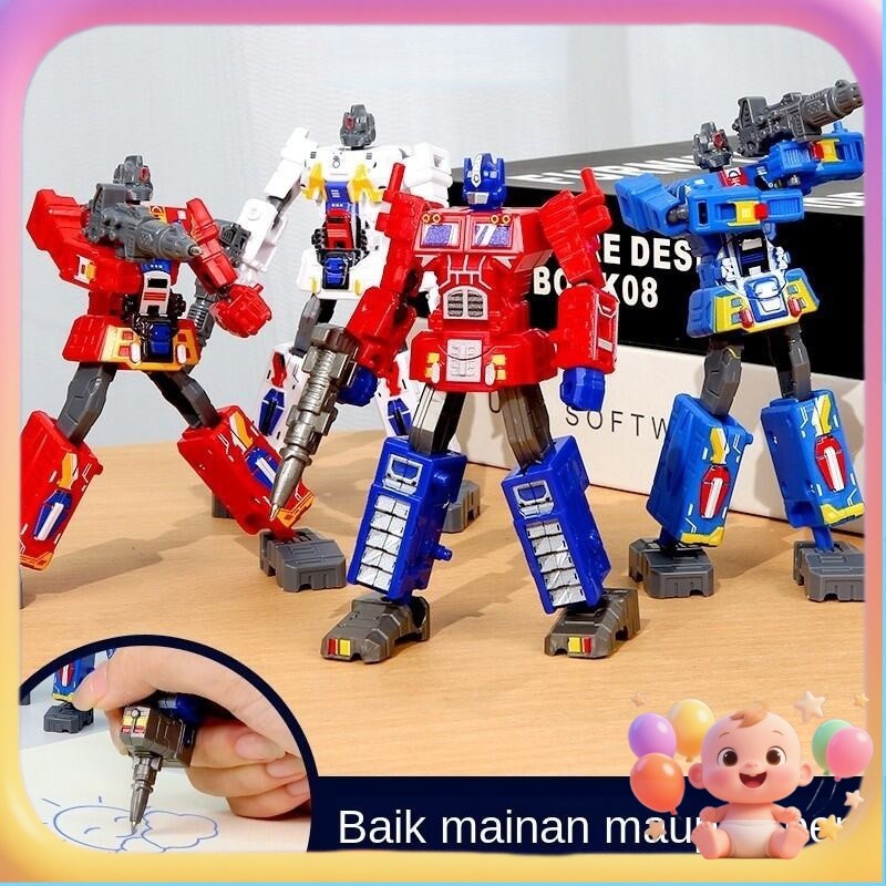 

【COD】Pen Robot Transformasi Pena Bolpen Anak Mainan Action Figure Robot Soldier Alat Tulis Hadiah Gift Optimus Mainan Figur Robot Gift