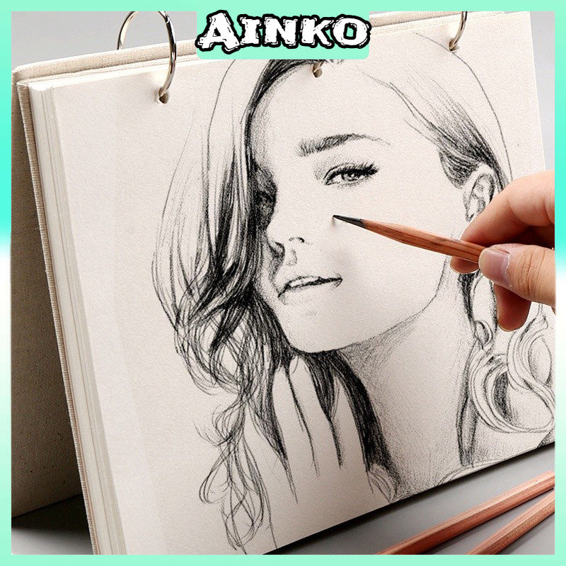 

Retro Spiral Sketchbook Buku Gambar Sketsa 60 Lembar Linen Hardcover 120 Pages Refillable Notebook