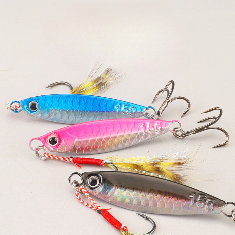 Umpan plat besi jatuh, umpan plat besi ikan kerapu, ikan kerapu air tawar, air laut, jarak jauh, cas