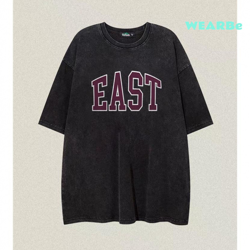 Baju 2025 RENELLE Kaos Cowok Distro Original 100% | Washed Tshirt Oversize Jumbo | English EAST Prin