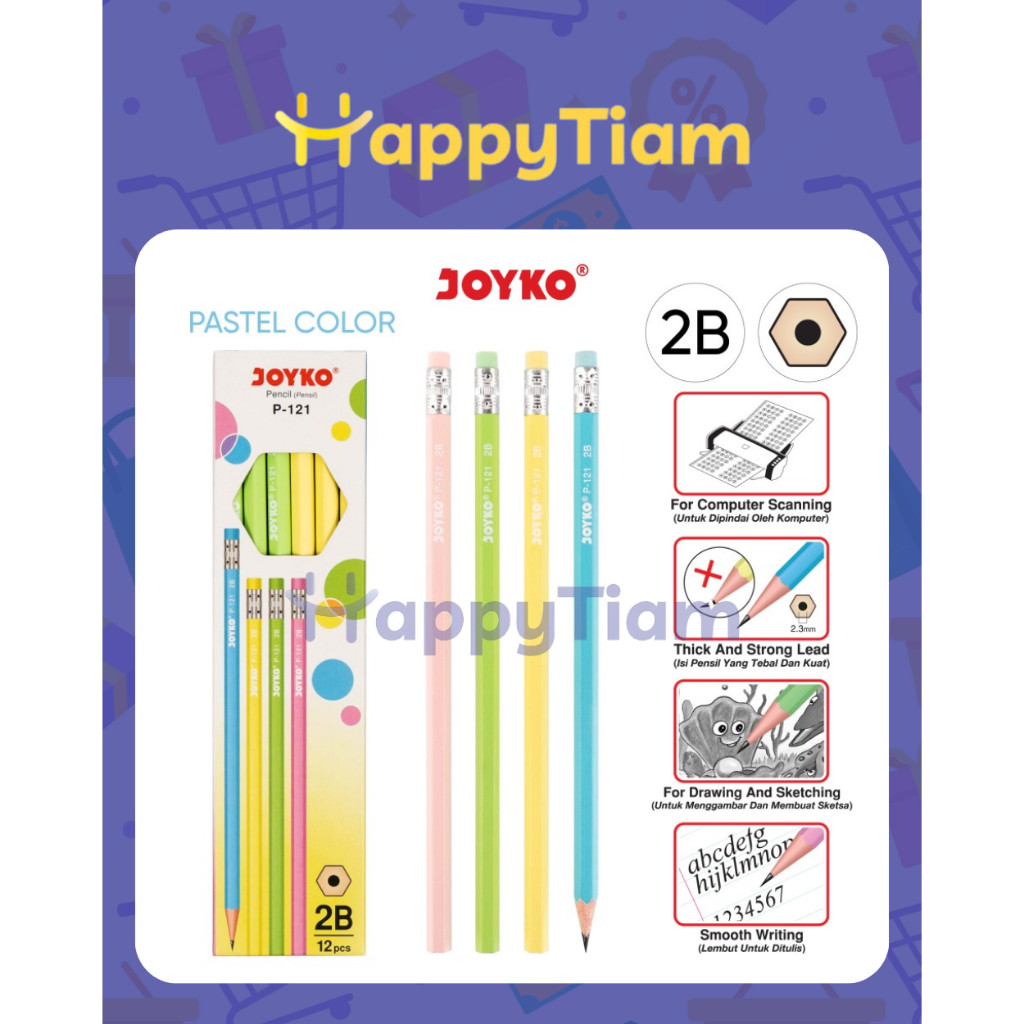 

[ FIRN ] - ViRaL !!! PENSIL JOYKO P-121 2B 1 BOX 12 PCS PENCIL KOMPUTER TT7