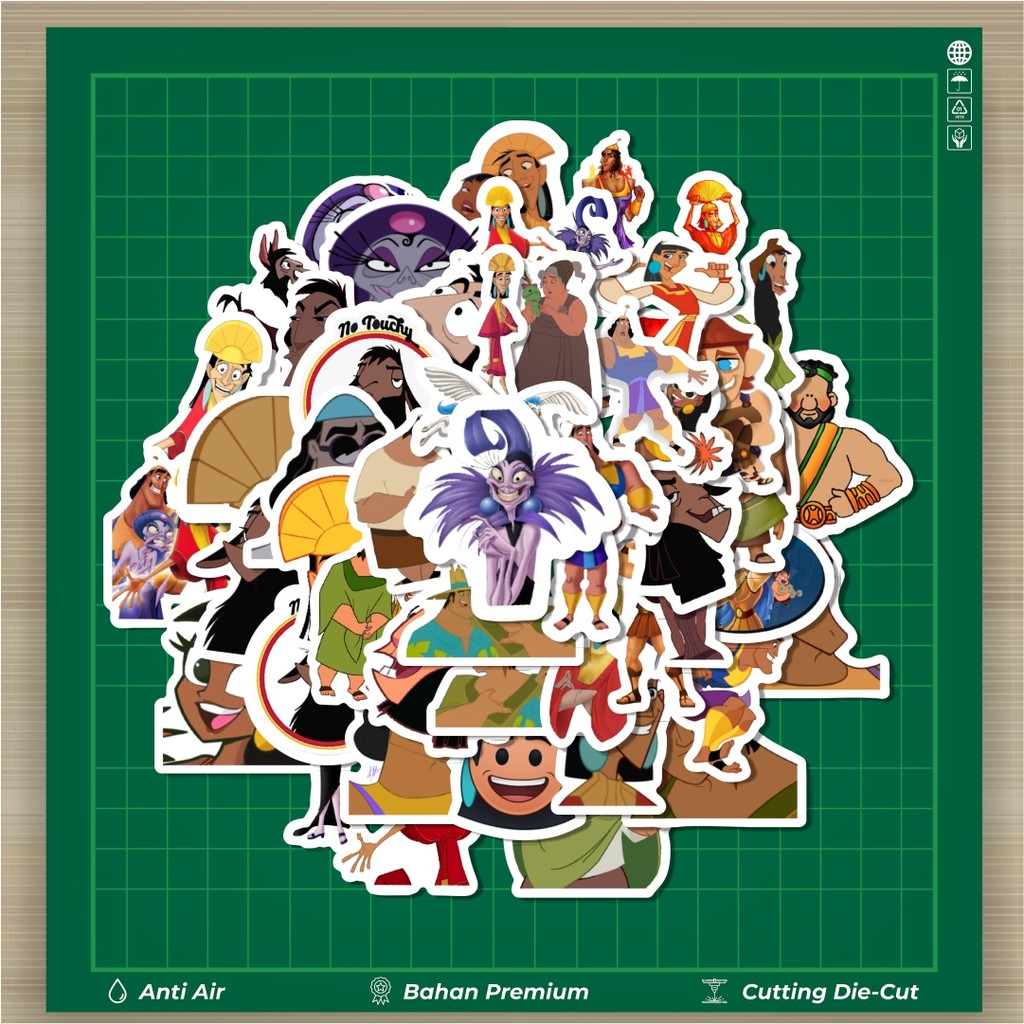 

HOT 50 PCS STIKER Sticker Kartun The Emperor's New School Sticker Stiker Fashion Cars Decal Dingin Kartu Album Custom Vinyl Anti Air- Sticker Aesthetic Buku Journal Koper Casing HP Tablet Laptop Helm Motor Botol Minum