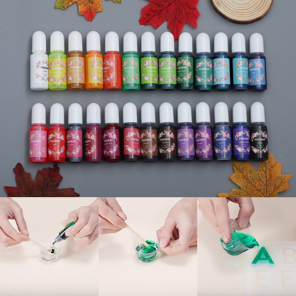 

26 Colors 10ml Epoxy UV Resin Mix Color Dye Colorant Resin Pigment Quick Drying for DIY Crafts Handmade Jewelry Making Tools