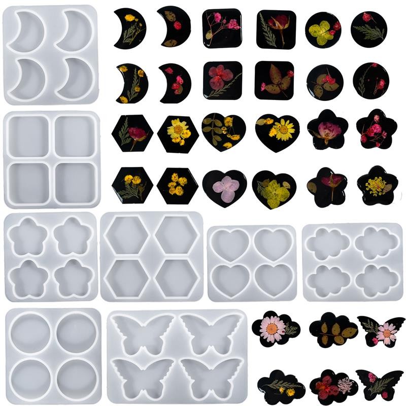 

Epoxy Resin Silicone Mold Butterfly Moon Love Shape DIY Jewerly Keychains Pendants Earrings Flexible Craft Making Supplies