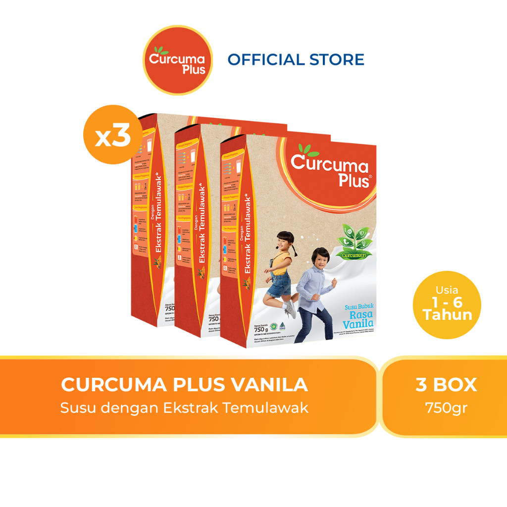 

New Curcuma Plus Susu Bubuk Memperbaiki Nafsu Makan Ekstrak Temulawak Rasa Vanilla 750gr [Paket isi 3]Premium