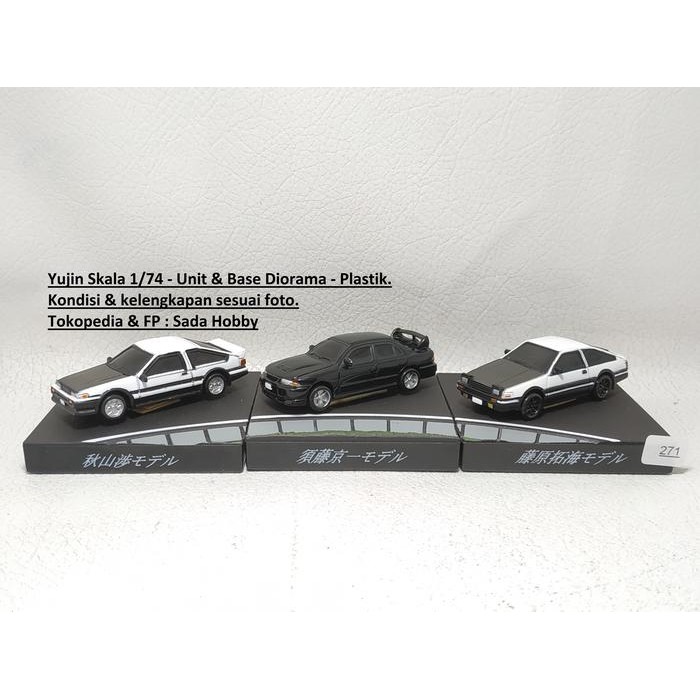 IP3... Miniatur Yujin Takara Tomy 1/72 Initial-D Set Scenery Toyota Corolla Trueno Mitsubishi Lancer