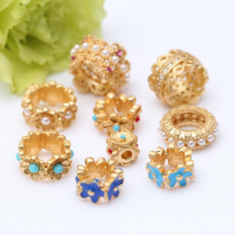 (5 harga) Cincin lari retensi warna emas pasir, lingkaran Qiankun, gelang tenunan tali merah DIY, ka