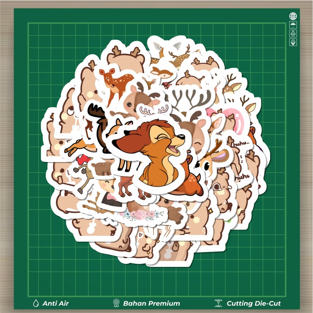 

HOT 50 PCS STIKER Stiker Hewan Rusa Stiker Fashion Cars Decal Dingin Kartu Album Custom Vinyl Anti Air- Sticker Aesthetic Buku Journal Koper Casing HP Tablet Laptop Helm Motor Botol Minum