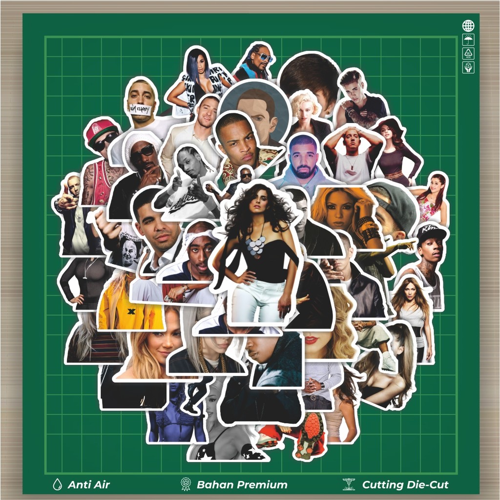 

HOT 50 PCS STIKER Stiker Artis Musik Hip Hop Stiker Fashion Cars Decal Dingin Kartu Album Custom Vinyl Anti Air- Sticker Aesthetic Buku Journal Koper Casing HP Tablet Laptop Helm Motor Botol Minum