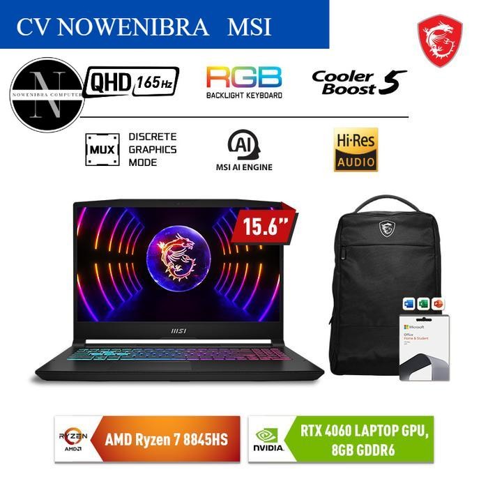 MSI Katana A15 AI B8VF Ryzen 7 8845HS RTX4060 512GB 15.6" QHD 165Hz - 16 gb