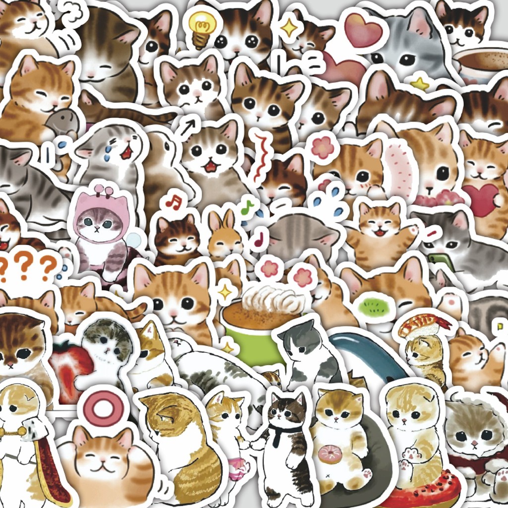 

Stiker Cutting Pack Stiker Kawaii Kitten [Kucing] Isi 100Pcs Series Aesthetic Lucu Keren Untuk Koper Bahan Vynil
