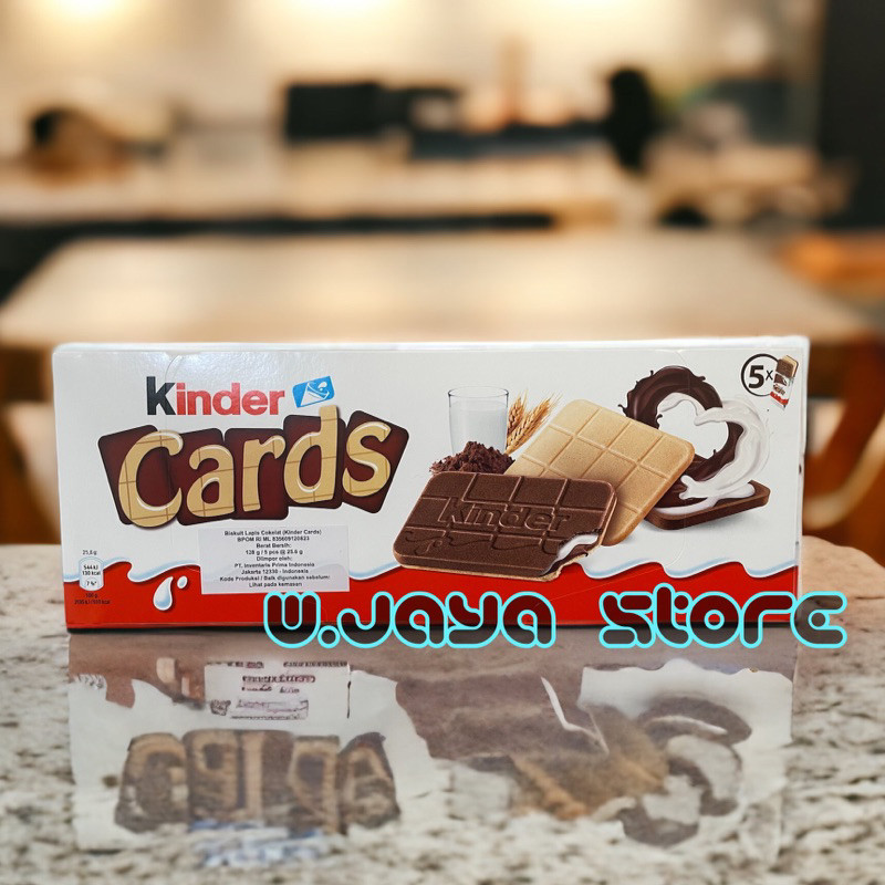 Kinder Cards Biskuit Lapis Coklat 128g / 5pc
