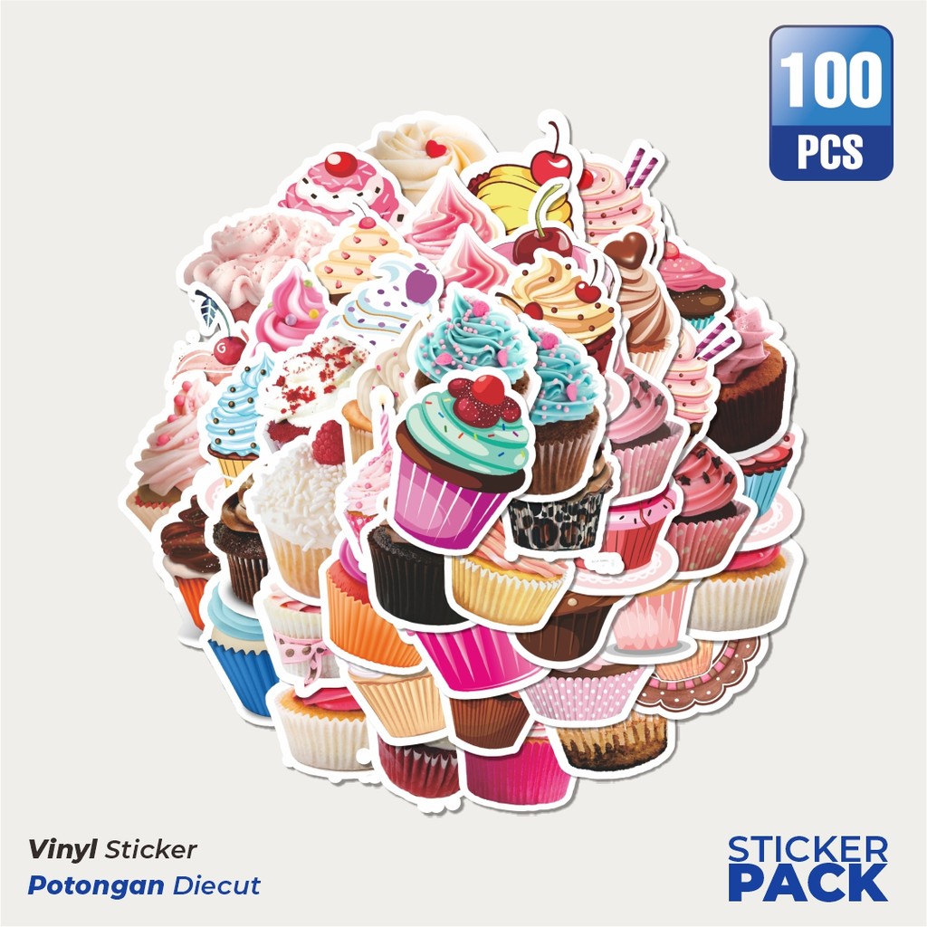

MURAH 100 PCS Stiker Delicious Cakes [Kue Lezat] Waterproof Aesthetic- Untuk Laptop, Motor, dan Helm - Paper Stationery Pack