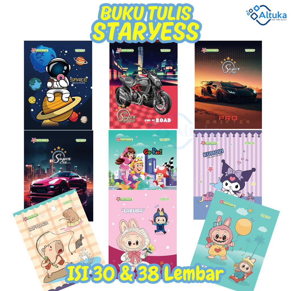 

(Harga Per Pak isi 10) Buku Tulis 38 Lembar STARYESS / Buku Catatan Sekolah Murah