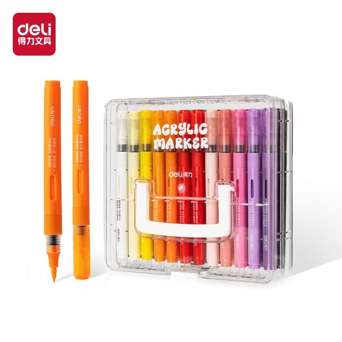 

Ready Deli Spidol Akrilik / Acrylic Marker Acrylic Brush Pen 24/36/48/60 Warna HM335 - 24 Warna