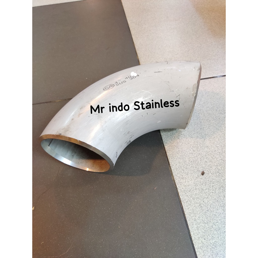 Elbow Stainless SS 304 4" inch sch 40 - Elbow Las welded SCH40