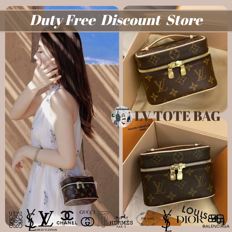 Klasik # LV BAG Louis Vuitton NICE NANO Tas Kosmetik Tas Bawaan Wanita (Tas Kosmetik Wanita) 100% As