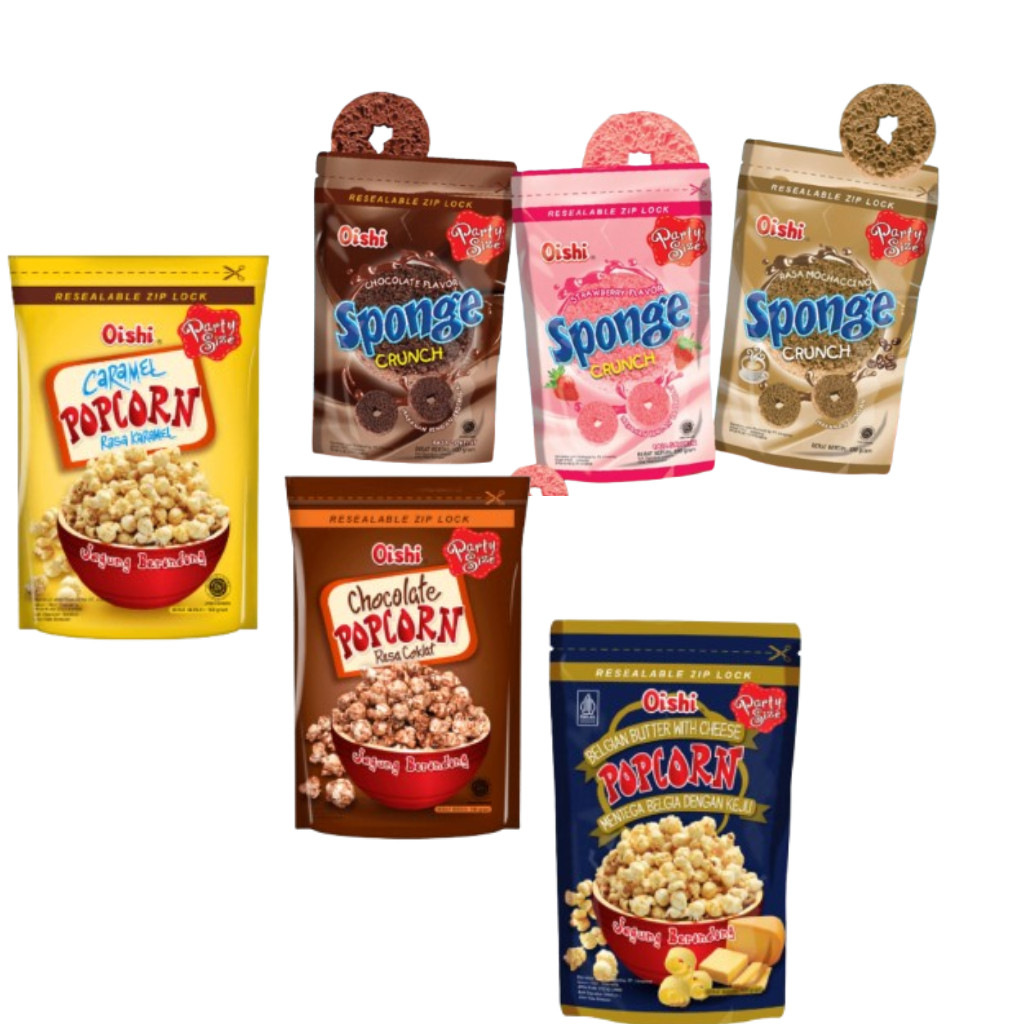 

OISHI POPCORN/SPONGE POUCH 100gr ALL VARIAN