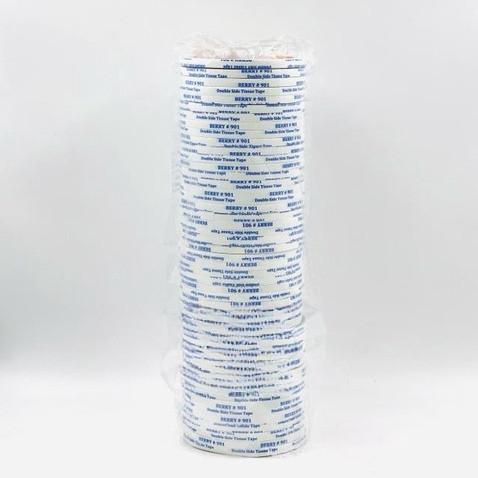 

DOUBLE TAPE BERRY 6 MM / Isolasi Selotip 2 Sisi Double Side Tape Berry 1/4" Inch 6 mm x 10 Yard