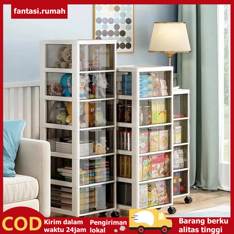 Minimalis Serbaguna Plastik Kecil Lemari Plastik Laci Susun Aesthetic-Rak Penyimpanan Serbaguna Untu