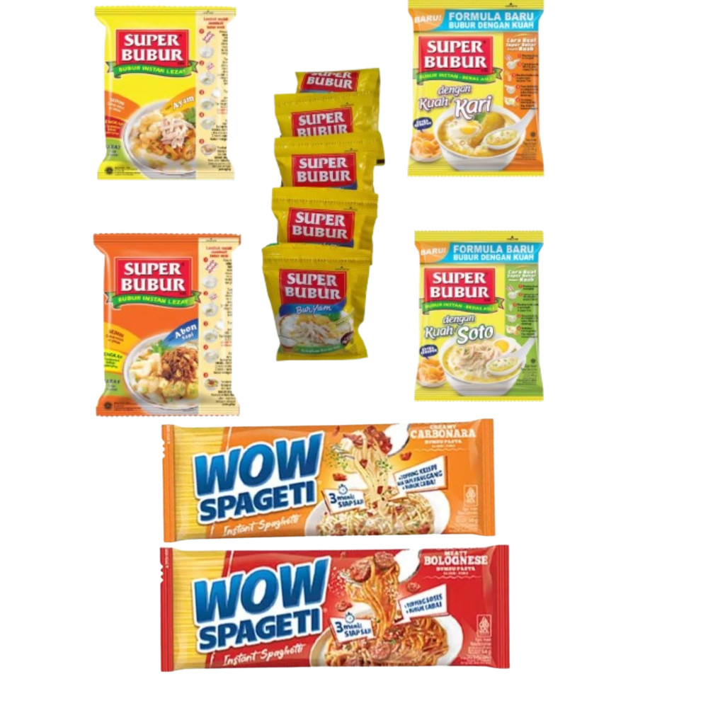 

Super Bubur Instan Single/Renceng/Wow Spagetti All Varian