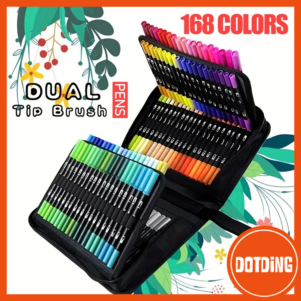 

New [Cod] Dual Tip Pulpen Sikat 72/100/120/168 Warna Sketsa Menggambar Manga Dual Head Spidol Warna Air Pena untuk Menggambar Animasi Mewarnai Books Desain Perlengkapan SeniPremium