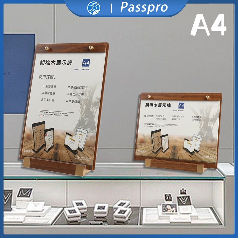 

New Stand Menu Display Stand Wood Base Wood Sign HolderPremium