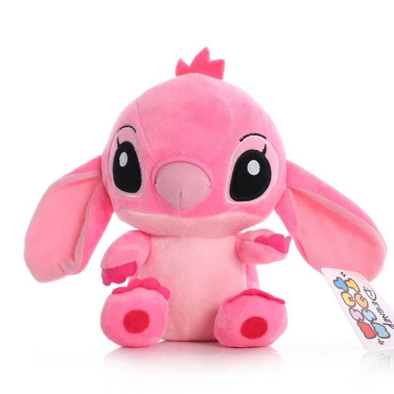 DISNEY Lilo & Stitch Plush Toys Pink Lilo Blue Stitch Stuffed Plush Dolls Pendant Toys Models Cute B