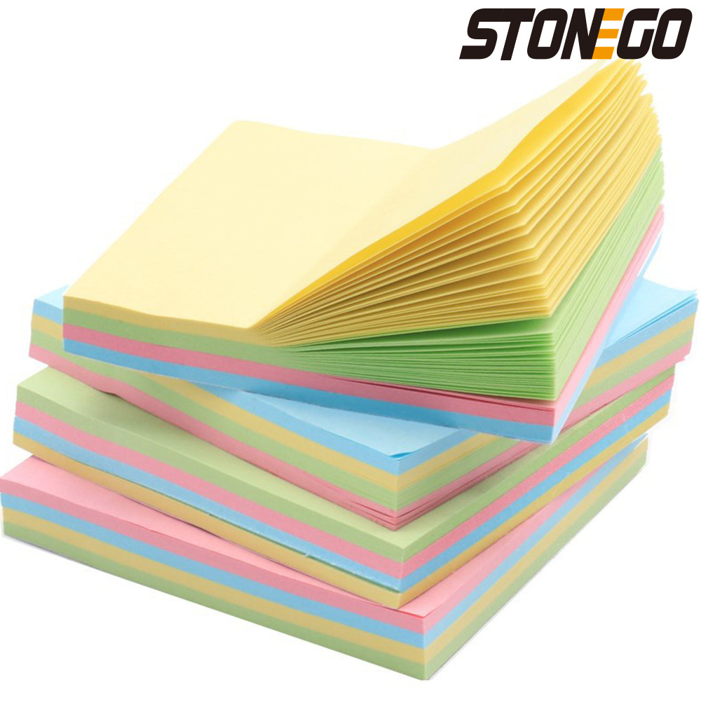 

STONEGO Multicolor Memo Pad Sticker Paper office Stationery 100 Pages Pocket Notepad sticky Notes