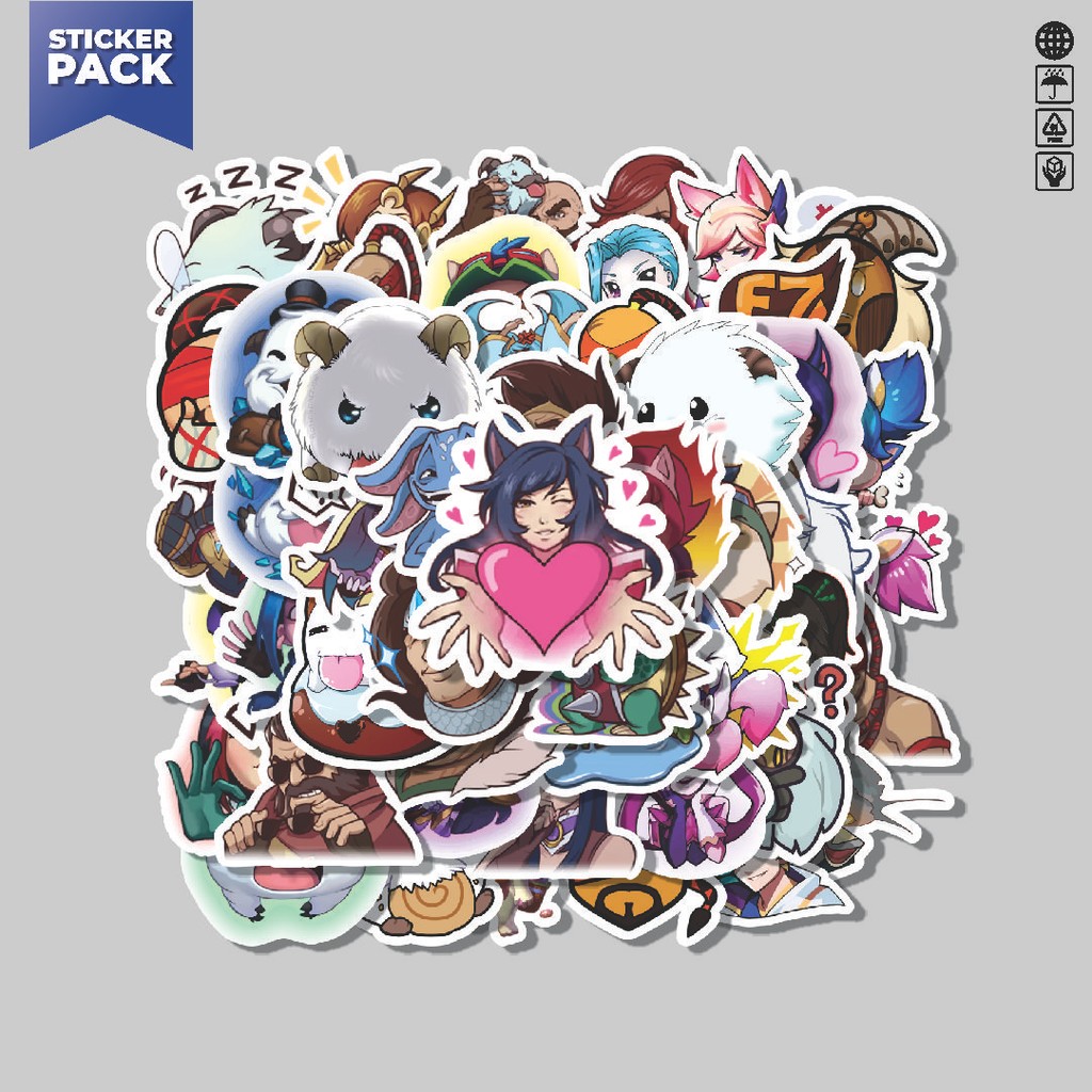 

[100PCS]Stiker Pack Stiker Kartun League Of Legends v2 Aesthetic Vinyl Anti Air Dekorasi Sticker Laptop Buku Journal Koper Helm Casing HP Gitar Helm Skateboard