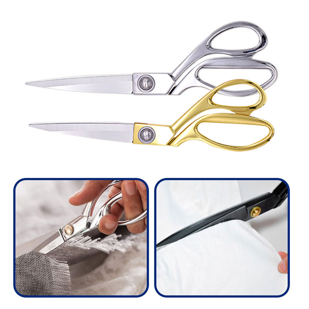 

NINA MG Gunting Jahit Super Tajam 8/10/10.5 Inch, Pemotong Bahan Kain Premium Stainless Steel Gagang Emas, Anti Karat