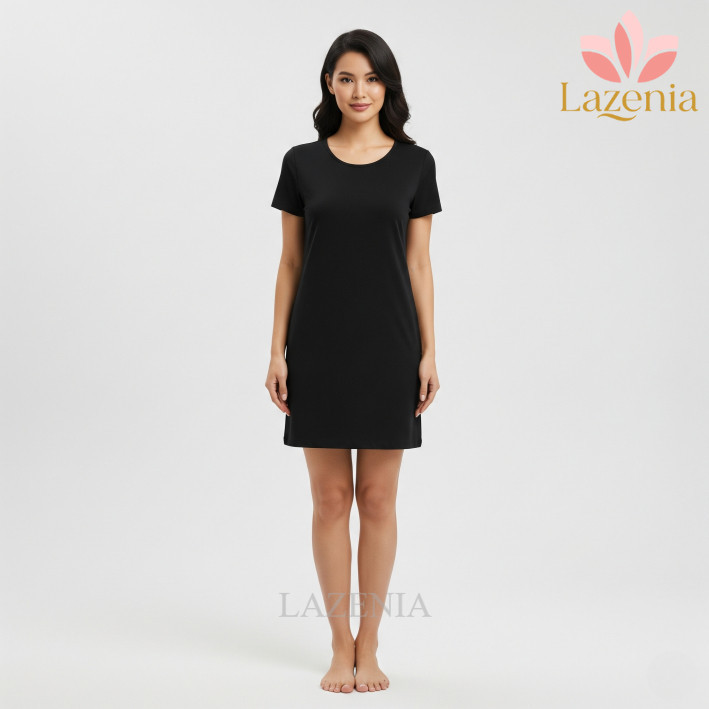 Dress Wanita Mini Polos Daster Cewek Pendek Basic Nyaman Terbaru Kekinian Korean Style Hitam Kasual