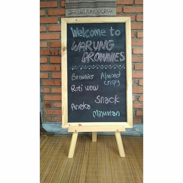

Papan Tulis Kapur Papan Menu Cafe 50x80cm - Natural Kayu