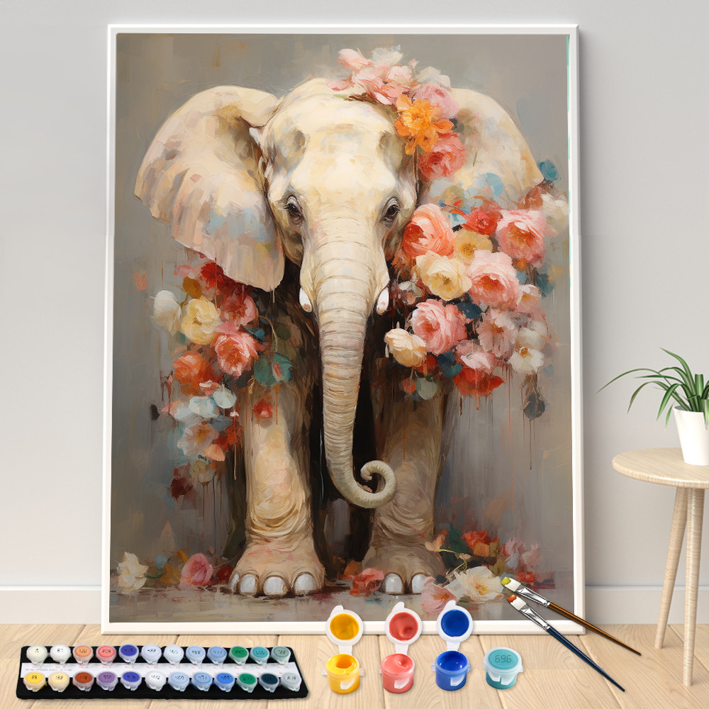 

Painting By Numbers Flower Elephant Adult Acrylic Kit Seascape DIY Acrylic Paint Canvas Artwork Canva Art Gift Home Decorate