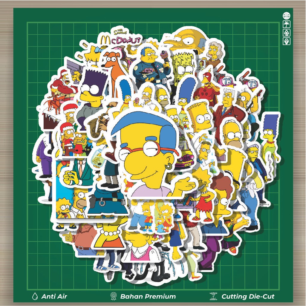 

HOT 50 PCS STIKER Stiker Kartun The Simpsons Series - SIMPSONS 2 Stiker Fashion Cars Decal Dingin Kartu Album Custom Vinyl Anti Air- Sticker Aesthetic Buku Journal Koper Casing HP Tablet Laptop Helm Motor Botol Minum
