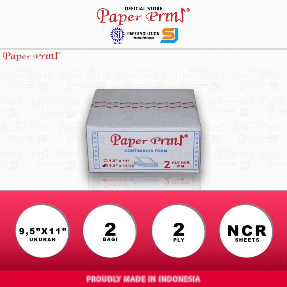

Paperpryns Kertas Continuous Form 2PLY NCR PRS 9,5" x 11"/2 (Bagi 2) / Kertas Continuous Form 2 Ply