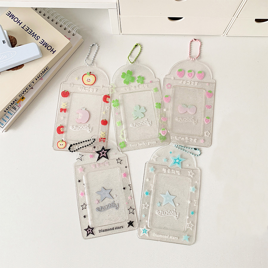 

Kpop Photocard Holder Keychain Y2K PhotoCard Holder Kpop Charm Holders Kawaii Photo Card Keychain