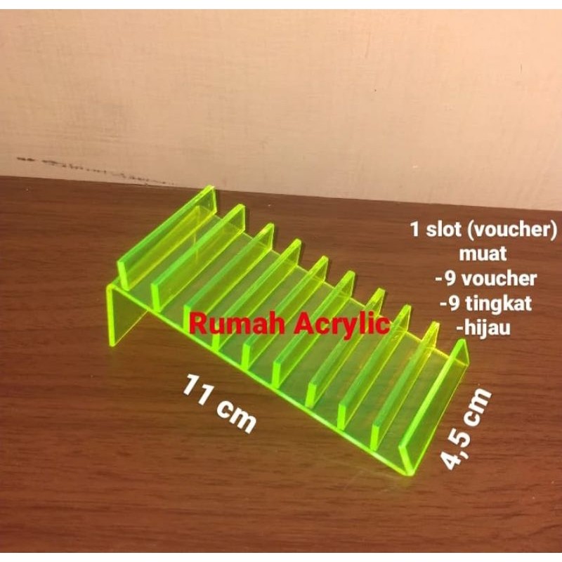 AKRILIK RAK VOUCHER/ACRYLIC VOUCHER PAKET/AKRILIK RAK KARTU PAKET/AKRILIK ACRYLIC TEMPAT KARTU PERDA
