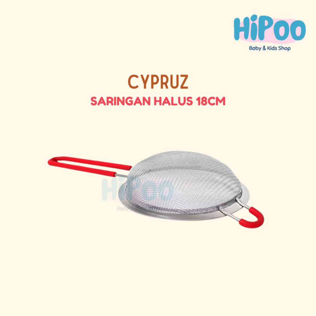 Cypruz Saringan Halus Gagang Silicone 18cm - Saringan MPASI