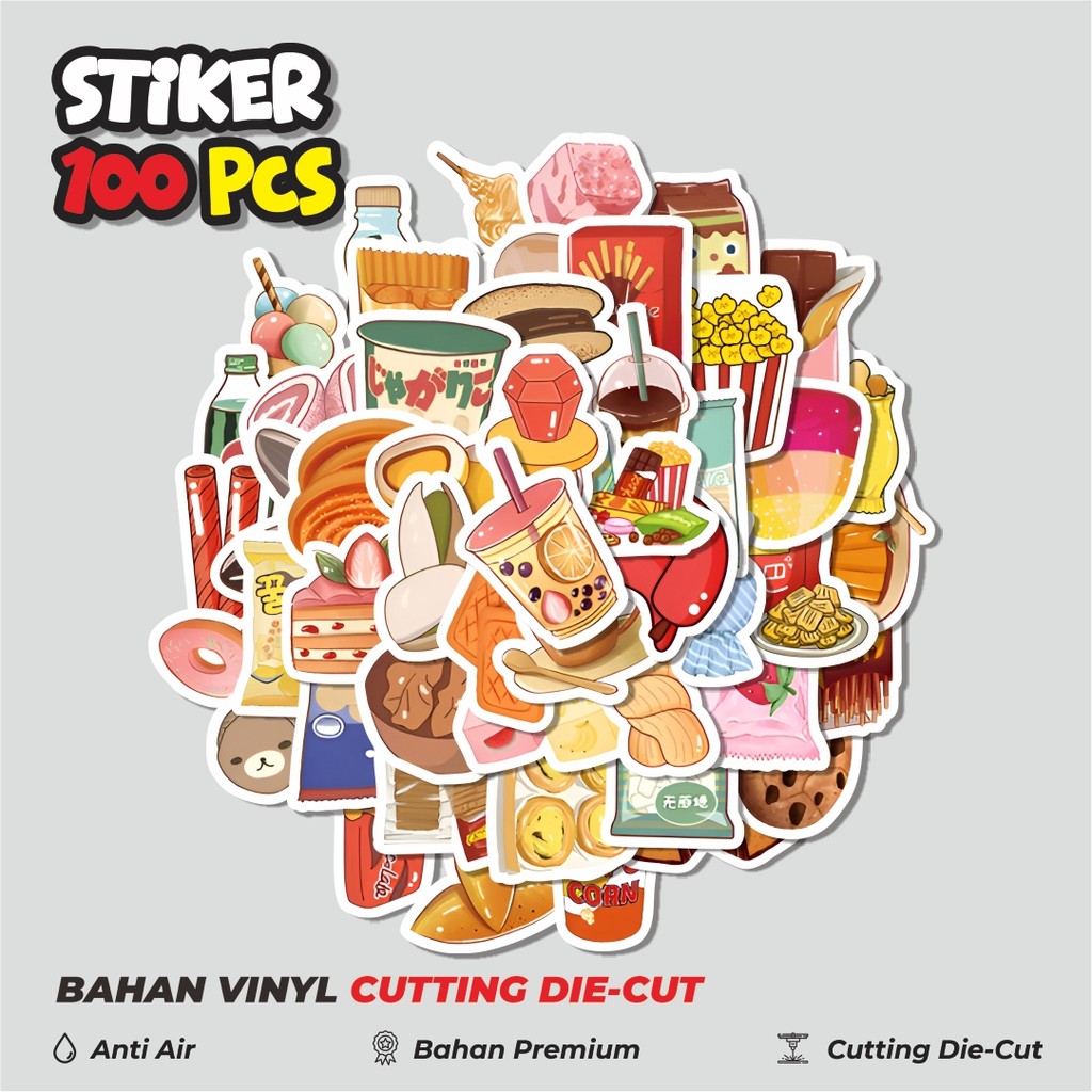 

Terbaru! 50 pcs Stiker Cemilan Makanan Santai Dekorasi Lucu Kreatif untuk Notebook, Skateboard, HP