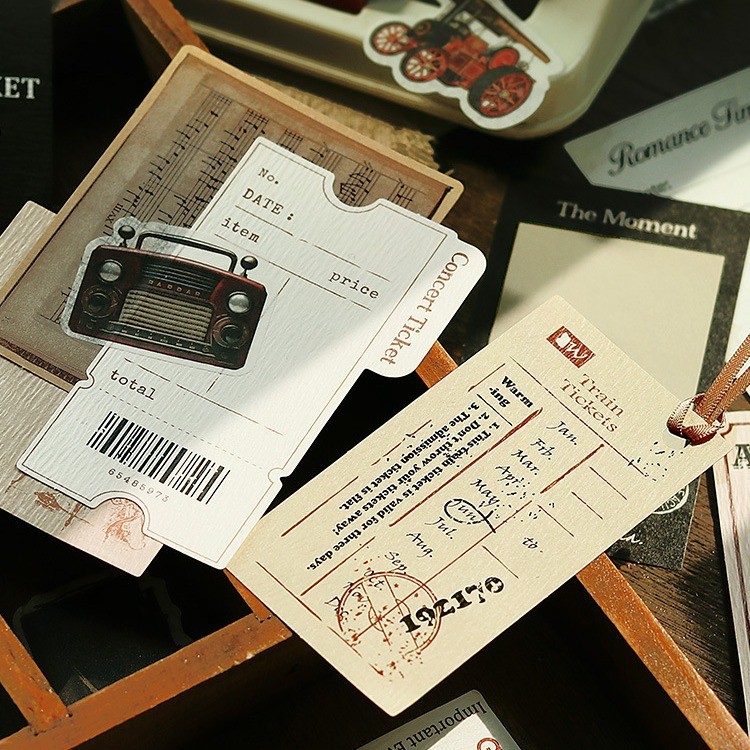 

30pcs/lot Memo Pads Material Paper Retro Archives of paper Junk Journal Scrapbooking Cards Retro Paper