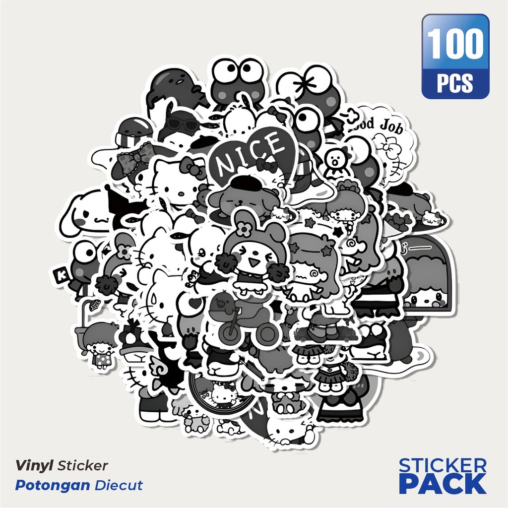 

Super Hemat! 100 PCS Stiker Mix Sanrio Hello Kitty Badzt - Maru Waterproof Aesthetic- Untuk Laptop, Motor, dan Helm - Paper Stationery Pack