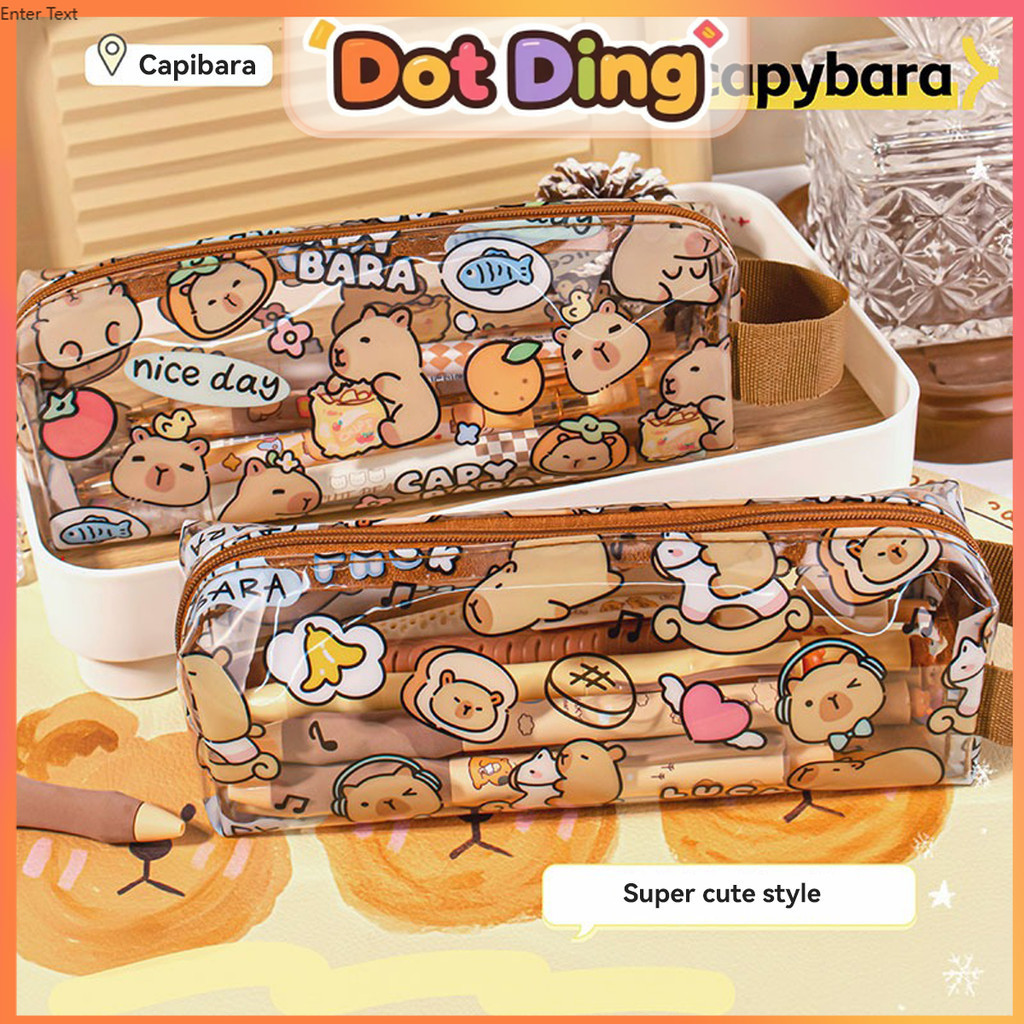 

[DOTDING]Kasus pensil transparan kapibala kreatif baru pvc capybar capybar casing case bernilai tinggi pensil tahan air case pasokan kantor sekolah