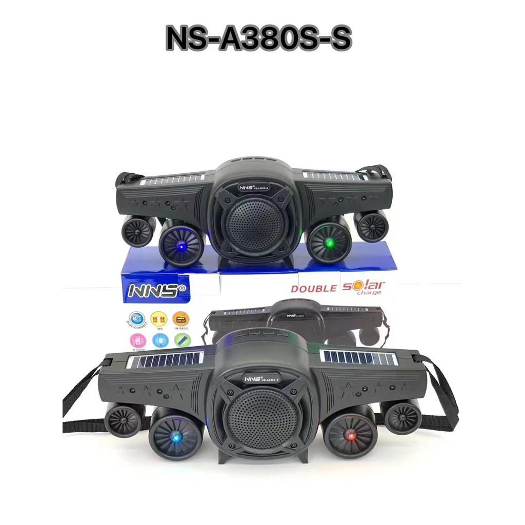 COD PROMO // MURAH // TERLARIS Speaker Bluetooth NNS NS-A380S-S – Desain Pesawat, Solar Charge, TWS,