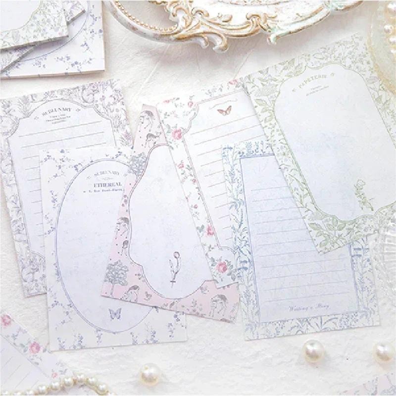 

40Pcs Spring Print literary Note Material Scrapbook Collage Base Notebooks Memo Flowers Paper Book Pad Decorative 140*95MM