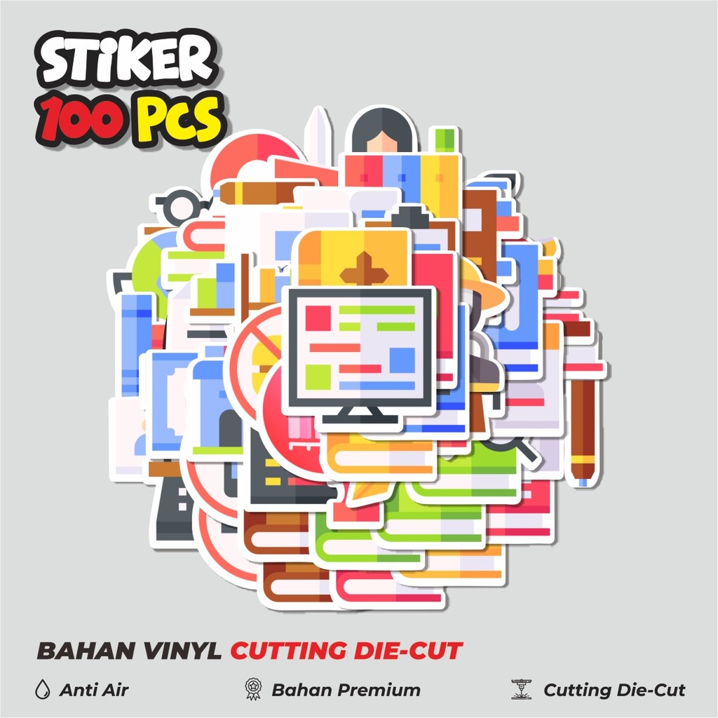 

Terbaru! 50 pcs Stiker Library Icon Pack Series [Seri Paket Ikon Perpustakaan] Dekorasi Lucu Kreatif untuk Notebook, Skateboard, HP