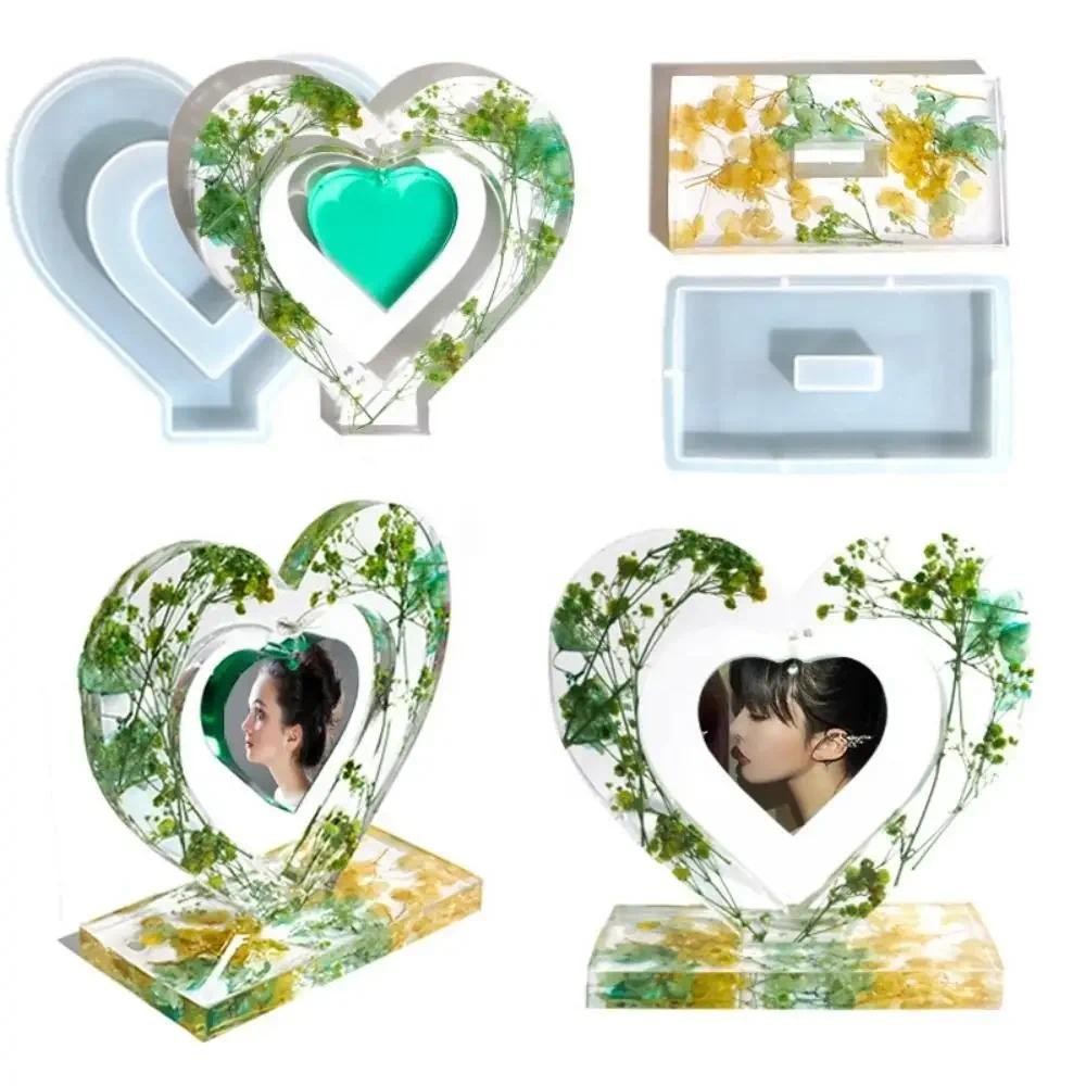 

DIY Crystal Epoxy Resin Mold Love Photo Frame Silicone Mold