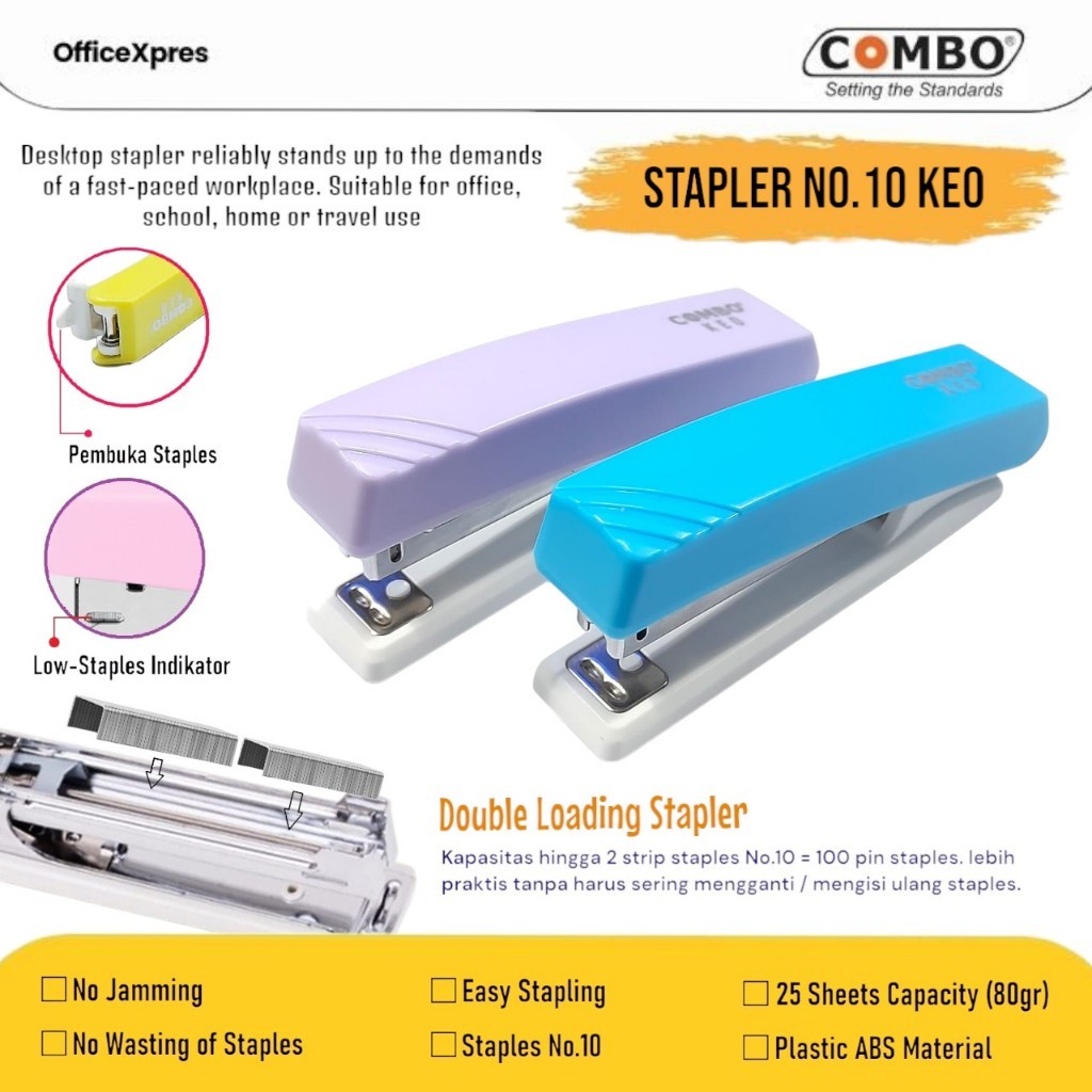 

Double Load Stapler HD 10 / Alat Staples No.10 / Hekter CHD-10 KEO / Stepler No 10