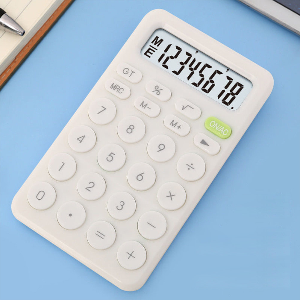 

Calculator 8 Non Slip Base Round Button Compact Size Clear Display Office Kids Students Pocket Tool