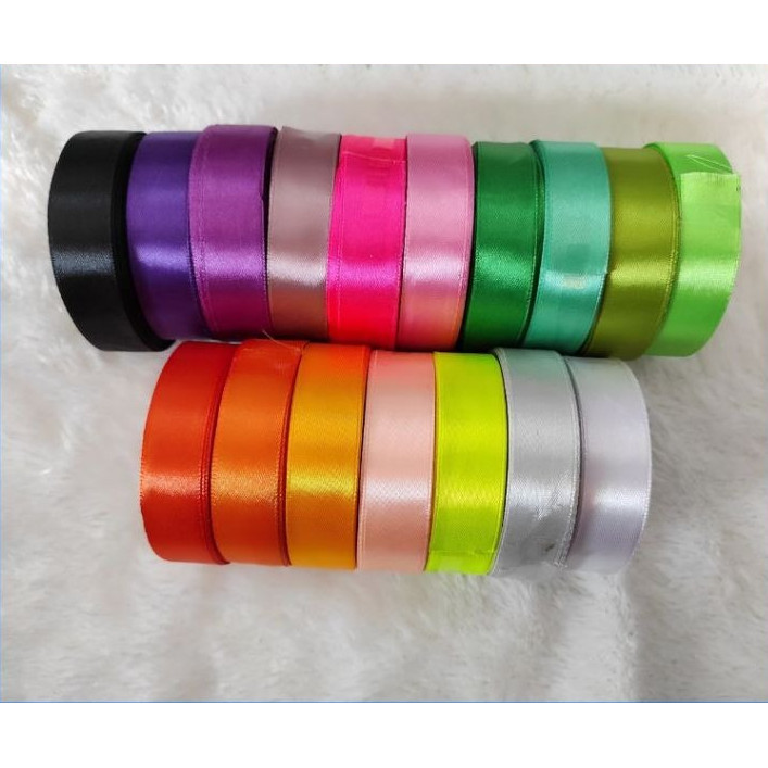 

pita satin 3/4 inch - pita buket - pita satin warna polos - wrapping - satin